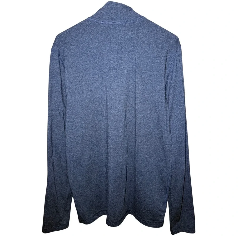 Vintage 1946 Quarter Zip Pullover Men Size Medium Blue Heathered Cotton Blend